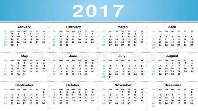 التقويم الميلادي 2017 بالعربي pdf تحميل التقويم الميلادي لعام 2017 متوافق مع الهجري