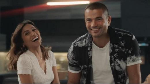 شاهد بالصور دينا الشربيني بنفس ملابس زوجها عمرو دياب