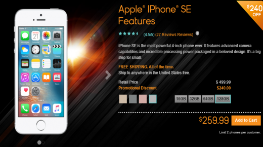 تخفيضات بسعر iPhone SE عبر متجر شركة فيرجن موبايل الاميركي و متجر شركة Boost موبايل